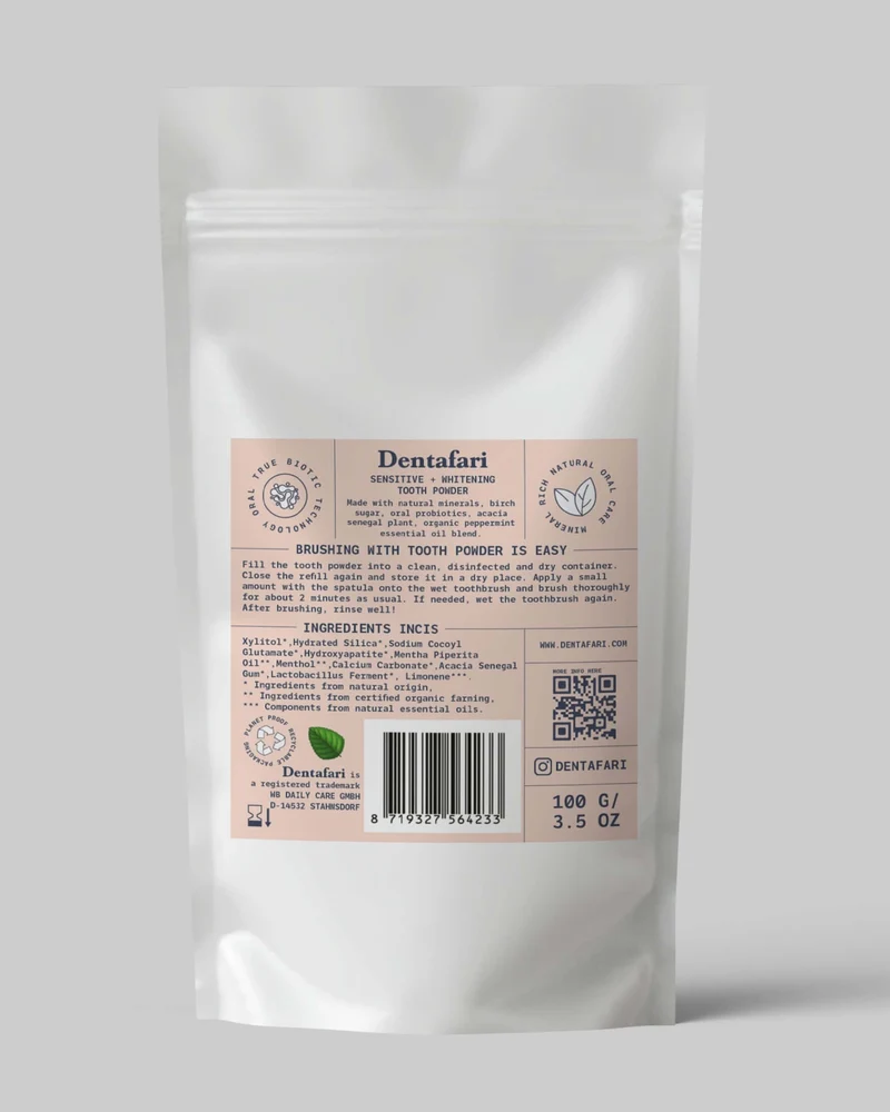 Hydroxylapatit Zahnpulver Sensitive – Soothing Mint Refill