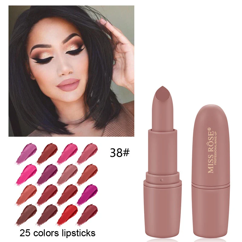 MISS ROSE Lipstick Matte Waterproof Nutritious 25 Colors Easy to Wear Lipstick Long Lasting Lips Makeup kyliejenner lipstick