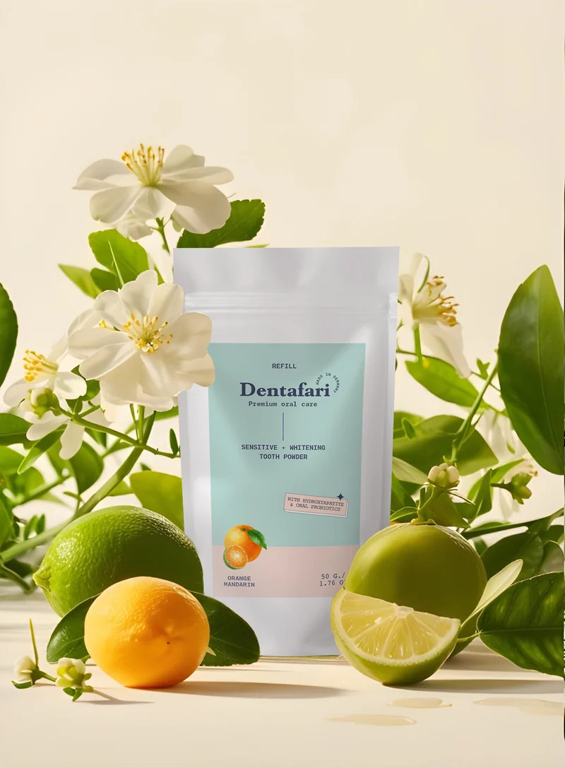 Hydroxylapatit Zahnpulver Sensitive – Orange-Mandarine Refill