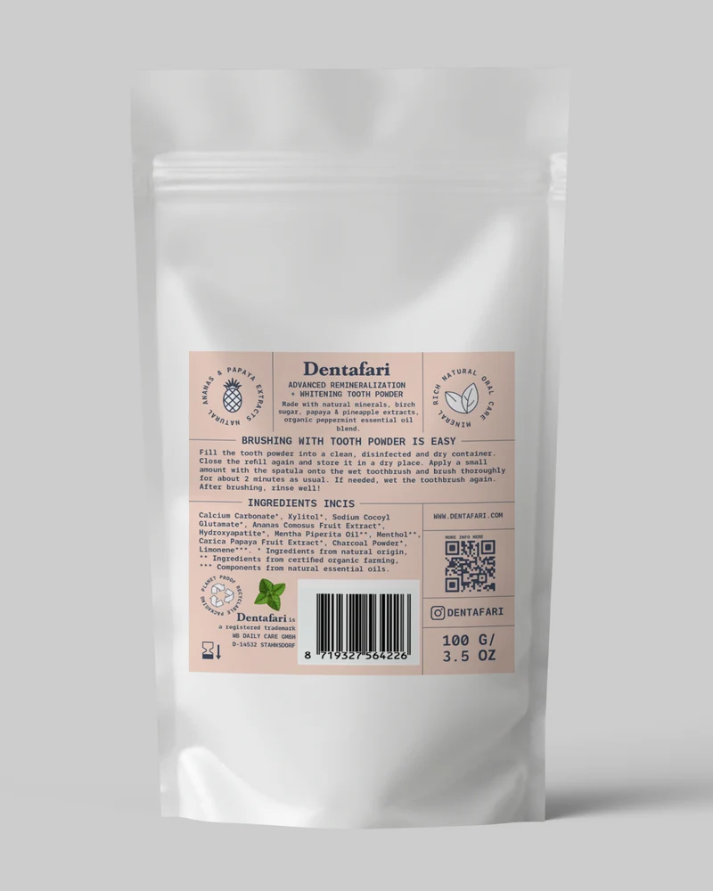 Hydroxylapatit Zahnpulver Remineralisierung Zahnaufhellung – Crisp Mint Refill