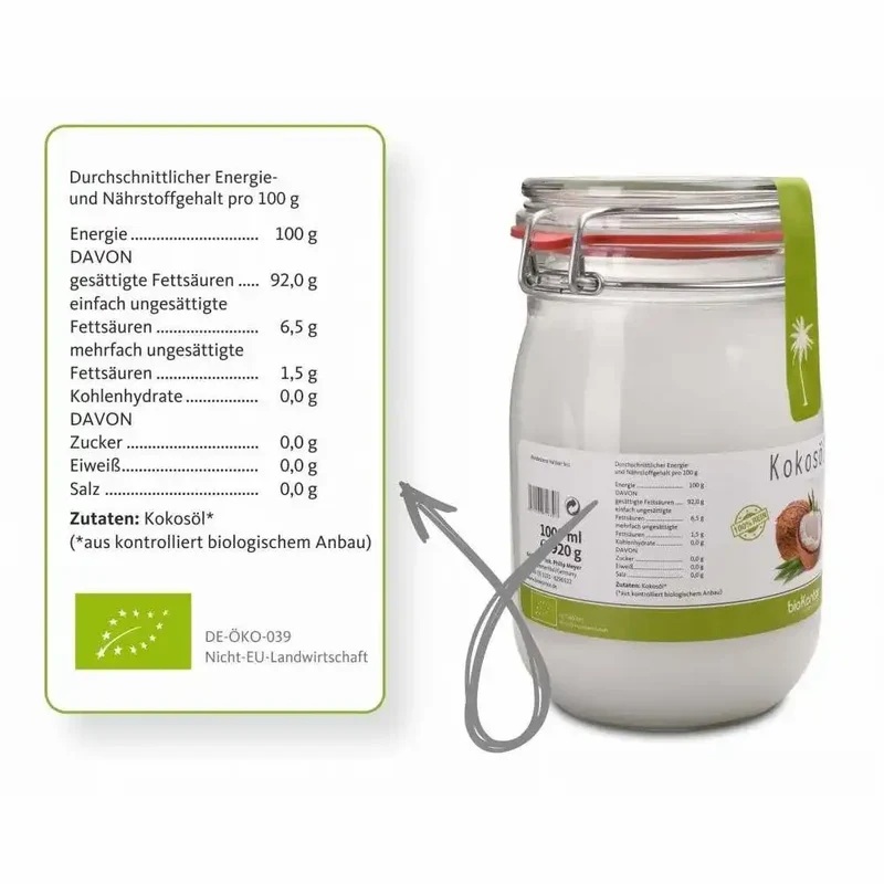 Bio Kokosöl nativ kaltgepresst 1000ml
