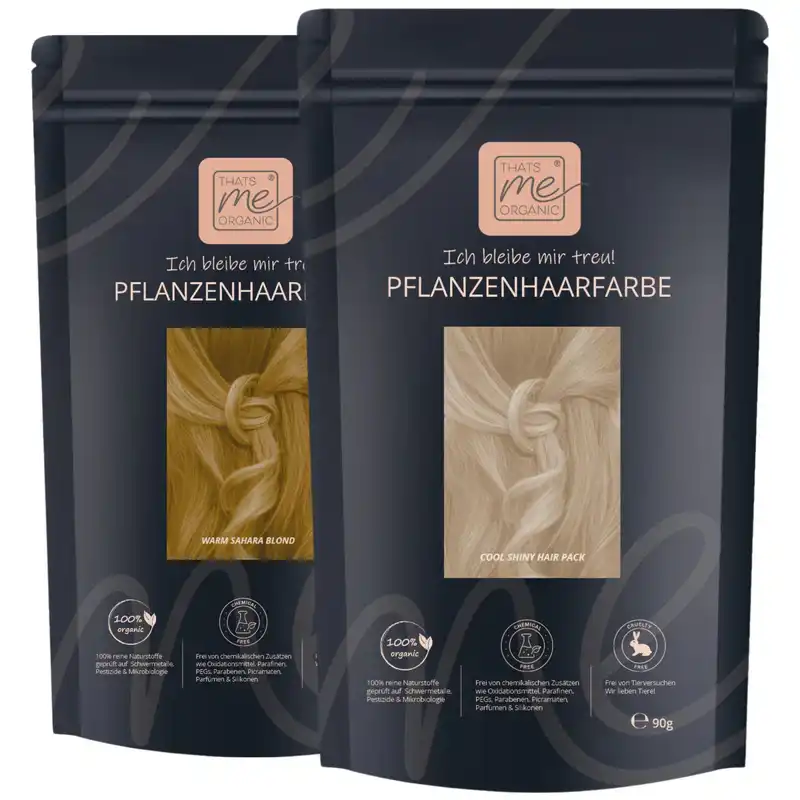 Profi-Pflanzenhaarfarbe kühles Sahara-Blond "cool sahara blond in 2-Steps" 2x 90g Nachfüllpacks