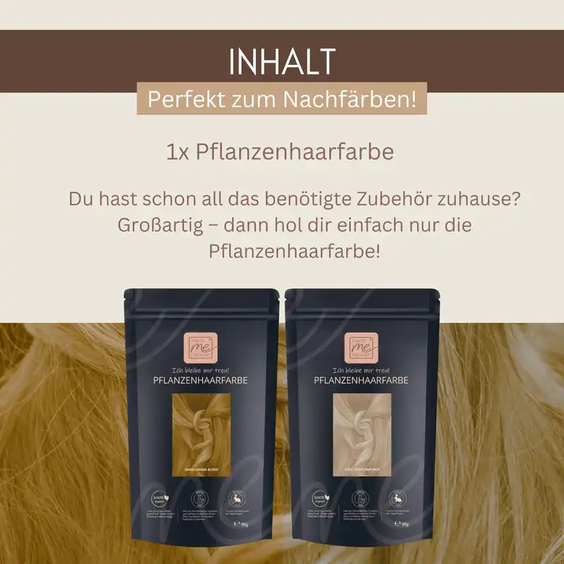 Profi-Pflanzenhaarfarbe kühles Sahara-Blond "cool sahara blond in 2-Steps" 2x 90g Nachfüllpacks