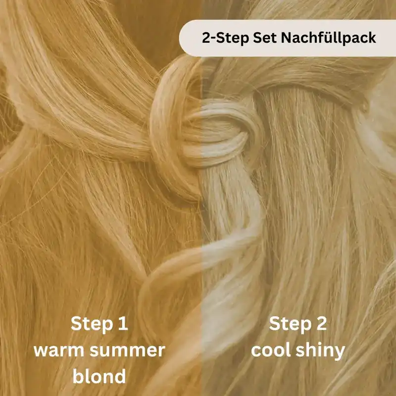Profi-Pflanzenhaarfarbe kühles Summer-Blond "cool summer blond in 2-Steps" 2x 90g Nachfüllpacks