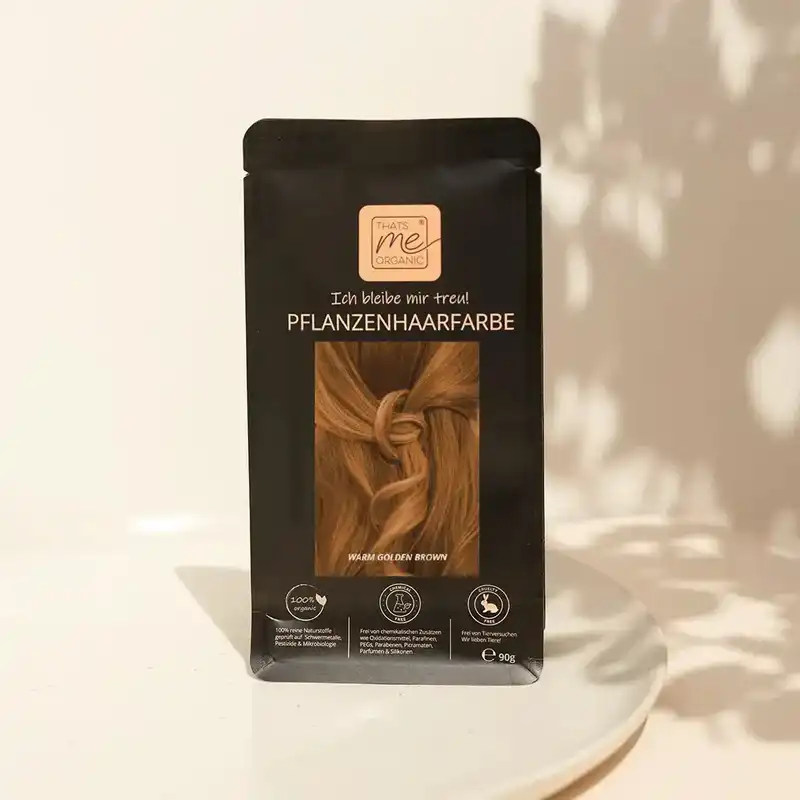 Profi-Pflanzenhaarfarbe SET warmes Gold-Braun "warm golden brown"
