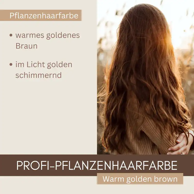 Profi-Pflanzenhaarfarbe SET warmes Gold-Braun "warm golden brown"