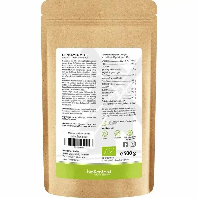 Bio Leinsamenmehl teilentölt 500g