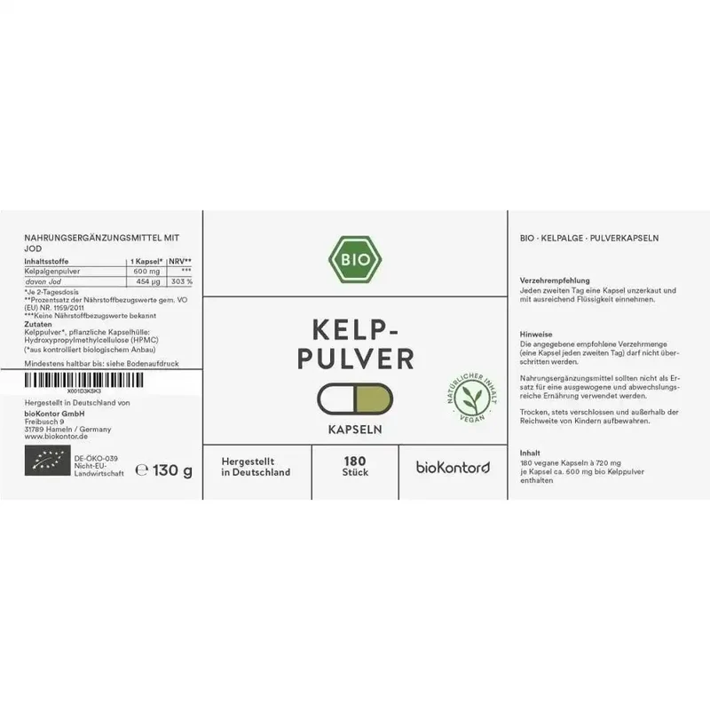 Bio Kelp 180 Kapseln - vegan