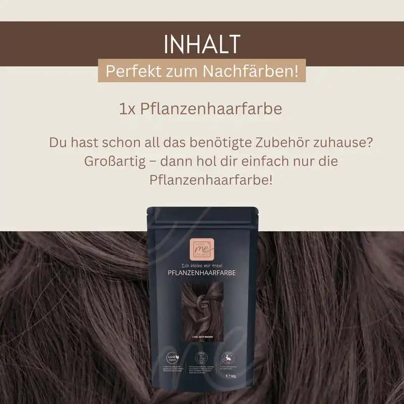 Profi-Pflanzenhaarfarbe SET kühles dunkles Braun "cool deep brown"
