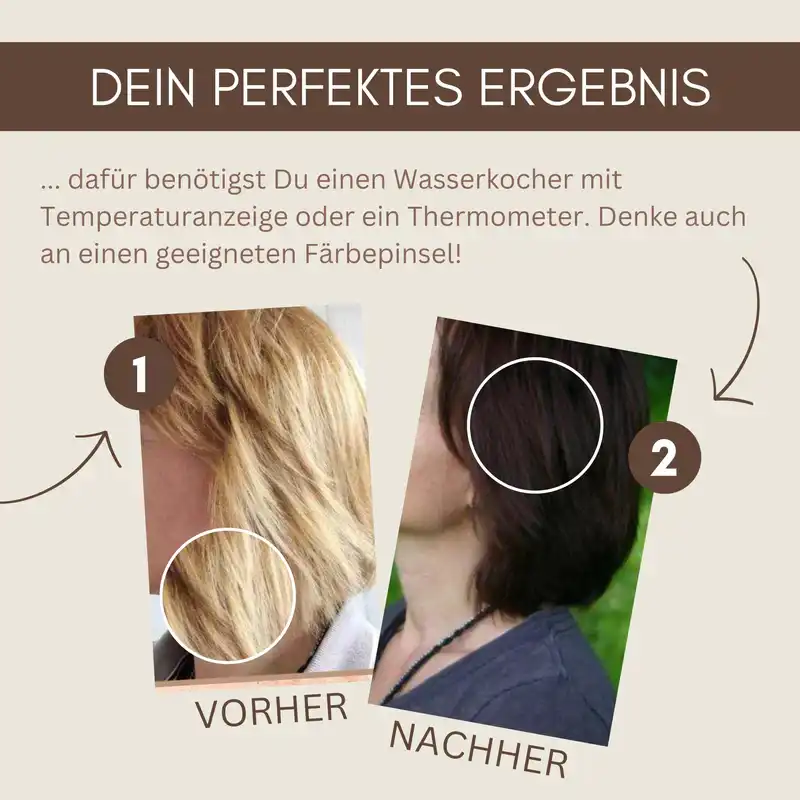 Profi-Pflanzenhaarfarbe SET kühles dunkles Braun "cool deep brown"