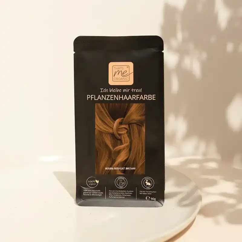 Profi-Pflanzenhaarfarbe SET warmes Nougat-Braun "warm nougat brown"