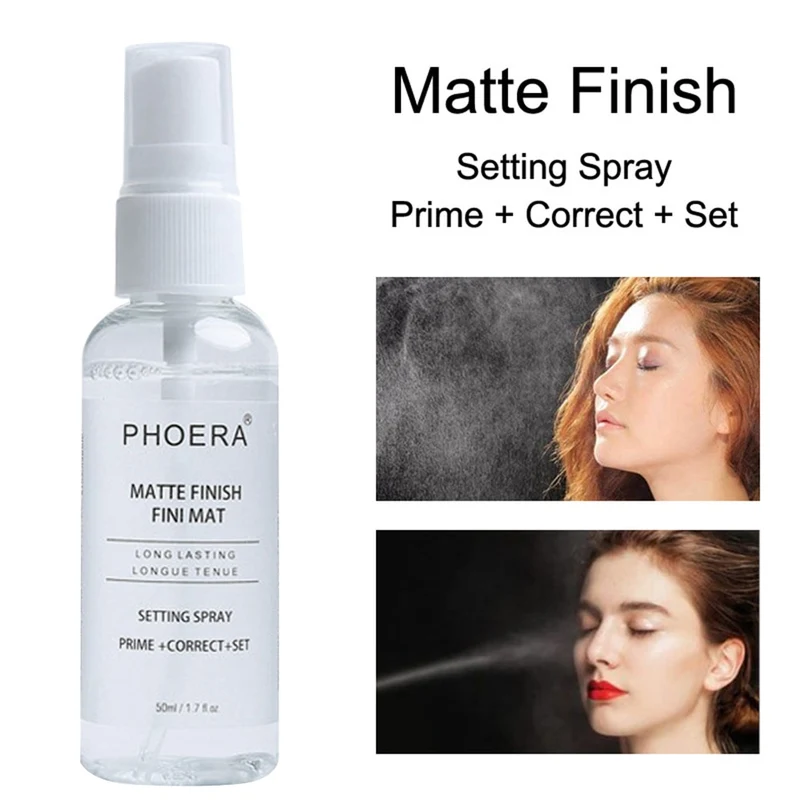 PHOERA 50ml Makeup Setting Spray Moisturizing Long Lasting Foundation Fixer Matte Finishing Setting Spray Cosmetic TSLM1