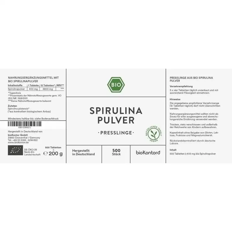 Bio Spirulina Presslinge - vegan