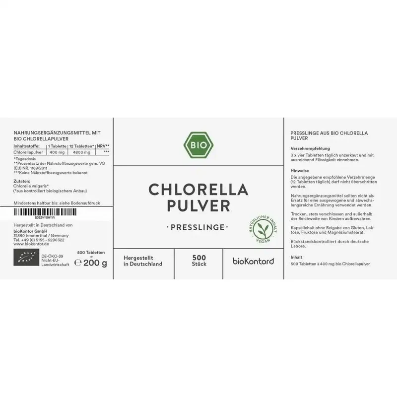 Bio Chlorella Presslinge - vegan