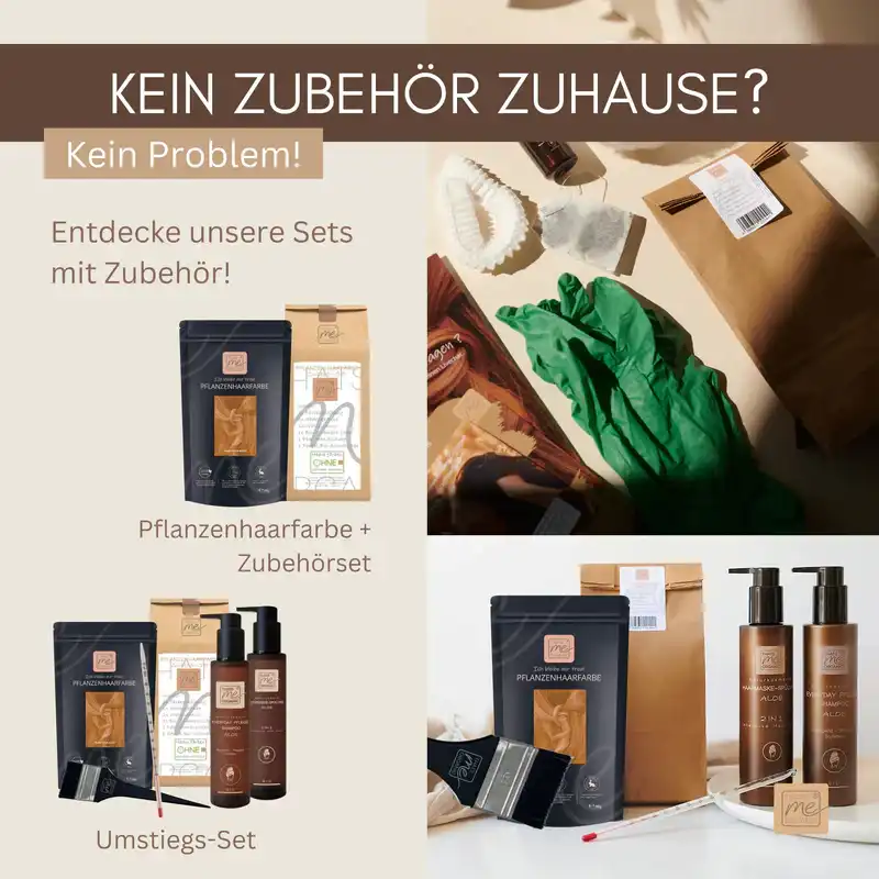 Profi-Pflanzenhaarfarbe SET "warmes helles Kupfer-Blond - warm tizian blond"