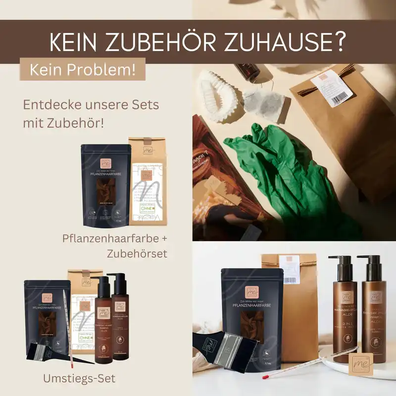Profi-Pflanzenhaarfarbe SET "warmes Kastanien braun - warm chestnut brown"