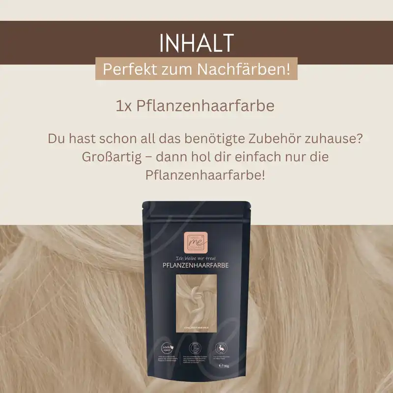 Profi-Pflanzenhaarfarbe SET kühle farblose Volumen-Glanz-Haarpackung "cool shiny hair pack"