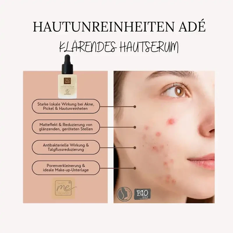HAUTUNREINHEITEN ADÉ - Klärendes Hautserum mit Hyaluron 15ml BIO-Naturkosmetik