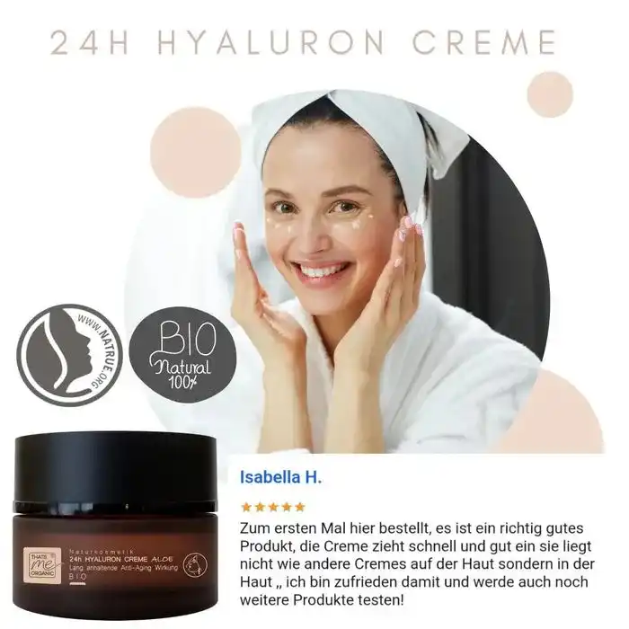 24h Anti-Aging Hyaluron Creme Aloe - 50ml BIO-Naturkosmetik