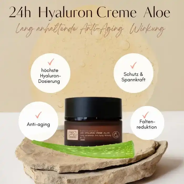 24h Anti-Aging Hyaluron Creme Aloe - 50ml BIO-Naturkosmetik