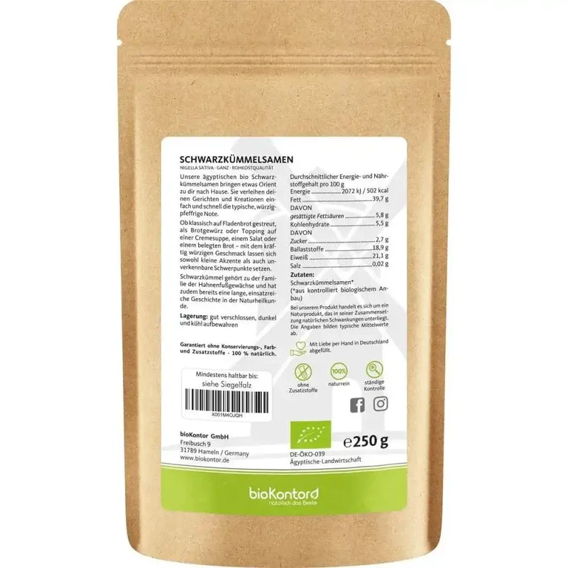 Bio Schwarzkümmelsamen