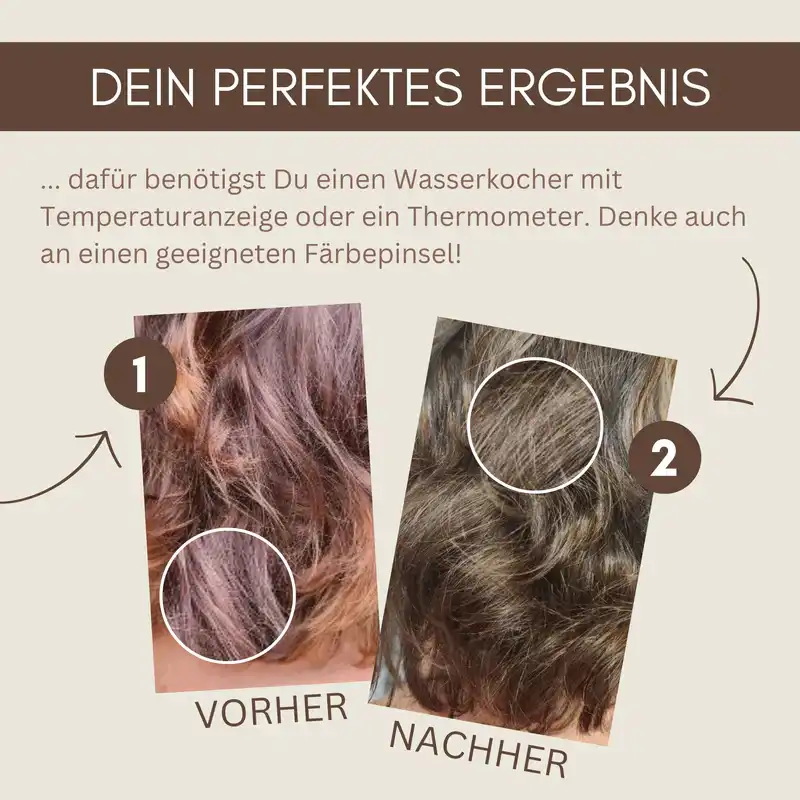 Profi-Pflanzenhaarfarbe SET "kühles mittleres Braun - cool middle brown"