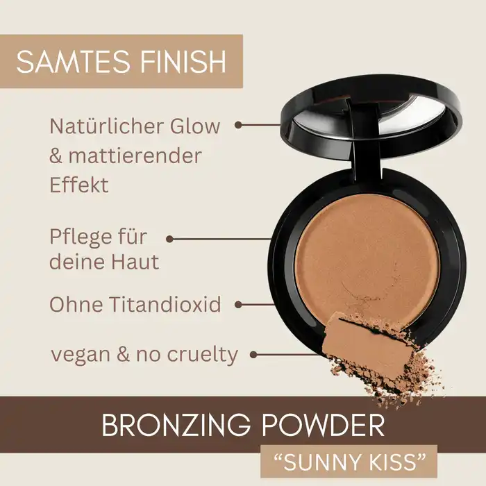 Bronzing Powder Sunny Kiss – Natürliches Bio-Tönungspuder für einen strahlenden, sonnengeküssten Teint