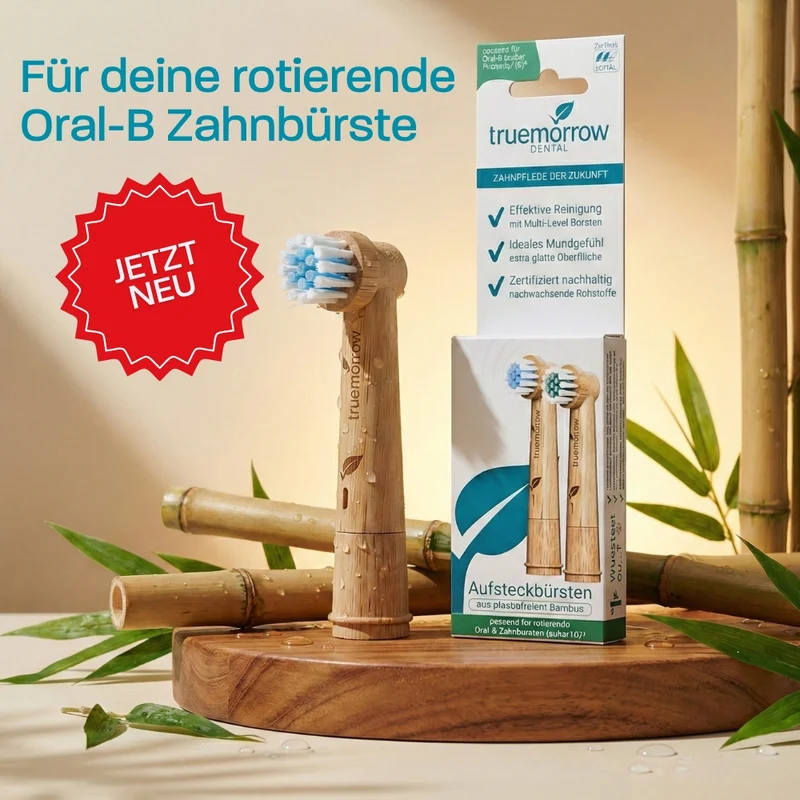 Aufsteckbürsten aus Bambus für rotierende Oral-B Zahnbürsten