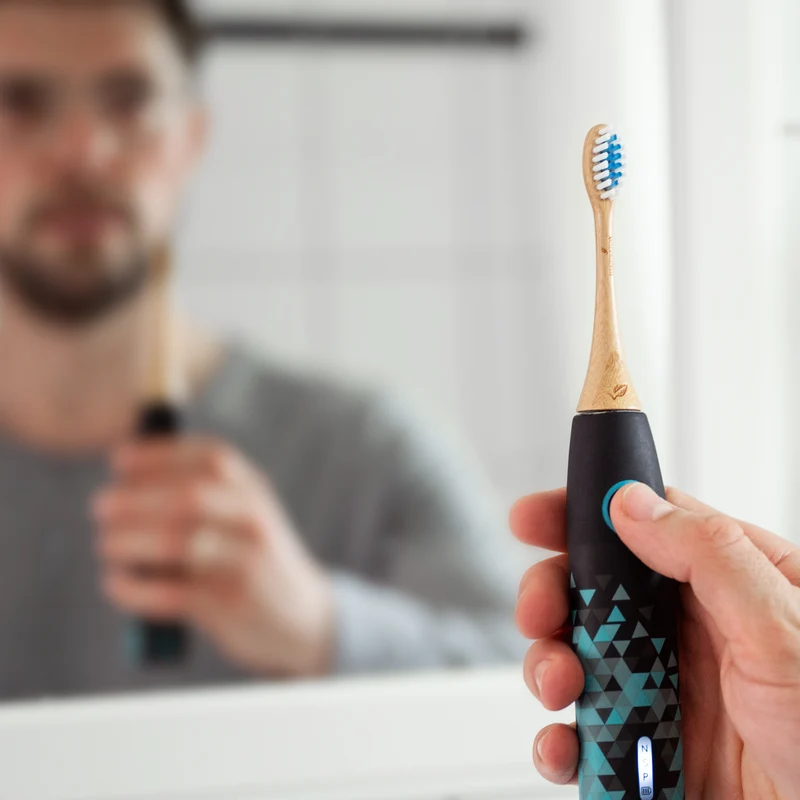 Aufsteckbürsten aus Bambus für happybrush Eco Vibe 3 Schallzahnbürsten