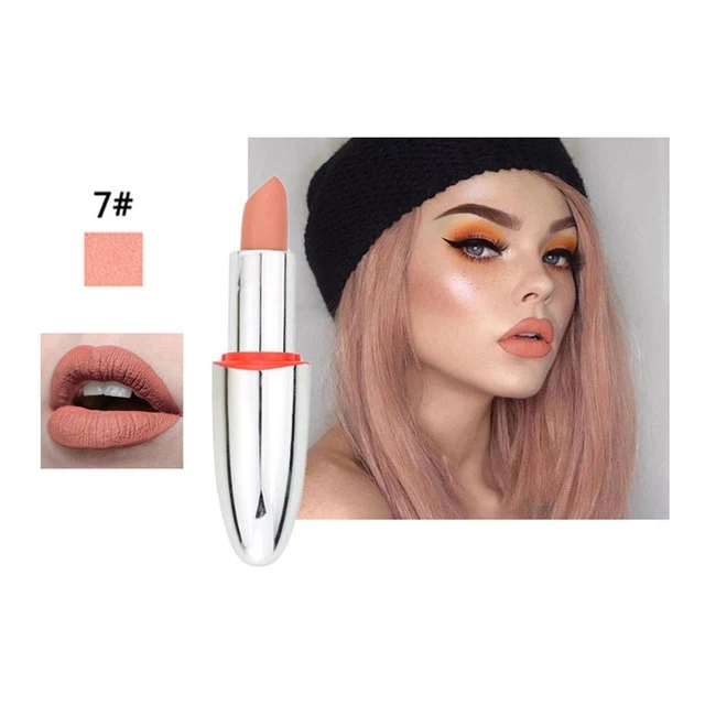 14 Color Matte Lipstick Lips Make Up Waterproof Velvet Lip Stick Shimmer Nude Brown Lips Makeup Matt Long Lasting Lipsticks