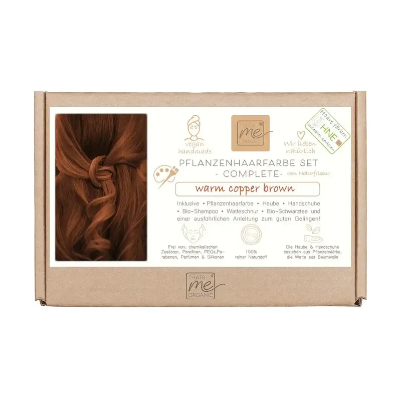 Profi-Pflanzenhaarfarbe warmes Kupfer-Braun "warm copper brown"