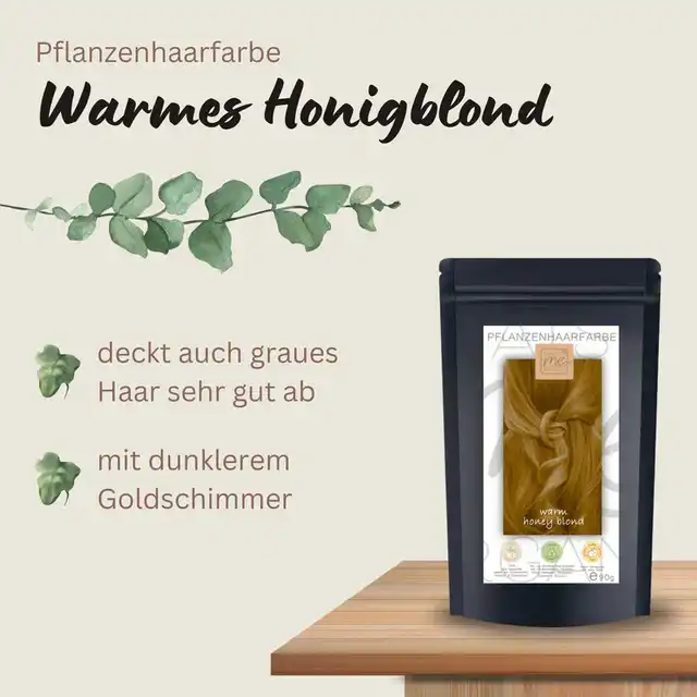 Profi-Pflanzenhaarfarbe warmes Honig-Blond "warm honey blond"