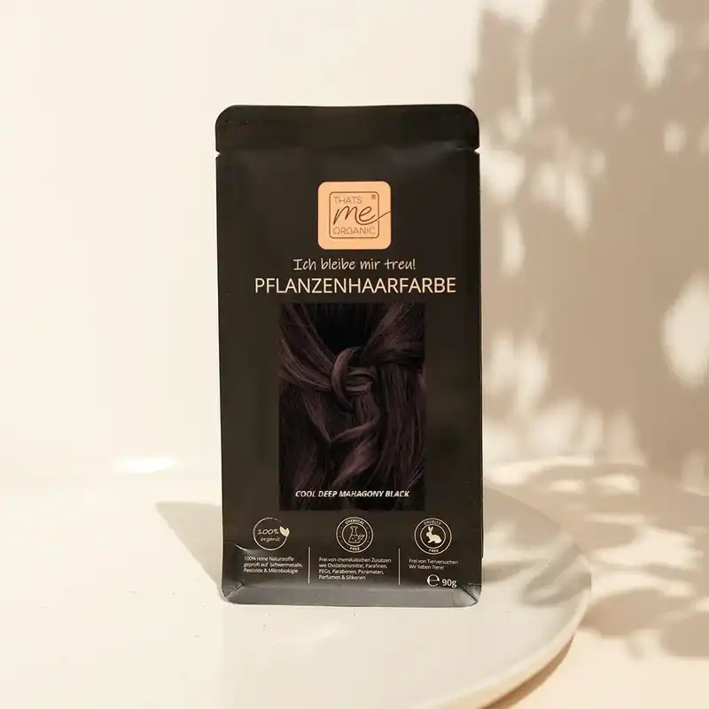 Profi-Pflanzenhaarfarbe kühles dunkles Mahagony-Schwarz "cool deep mahagony black"