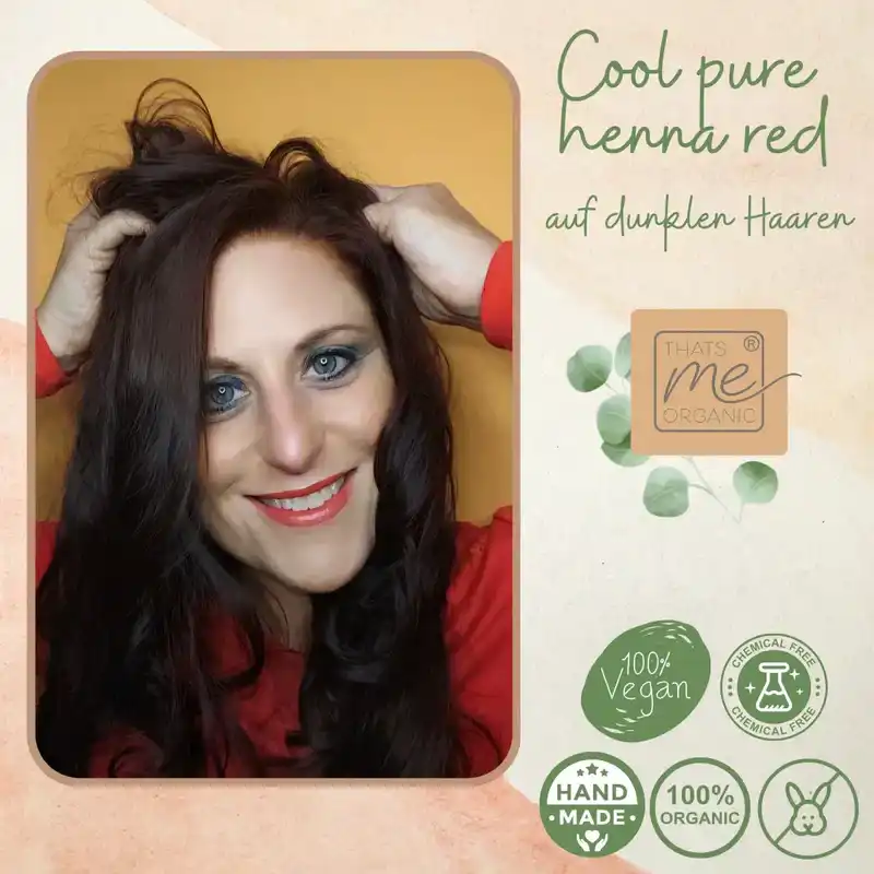 Profi-Pflanzenhaarfarbe "kaltes rotes Henna pur - cool pure henna red"