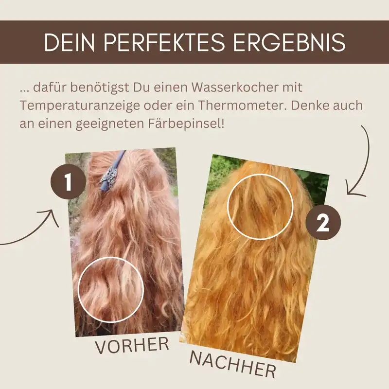 Profi-Pflanzenhaarfarbe "warmes helles Kupfer-Blond - warm tizian blond"