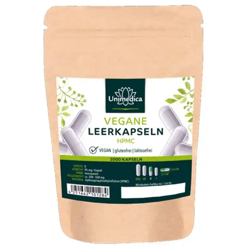 Leerkapseln - HPMC - Grösse 0 - transparent - Vegan - 2.000 Stk