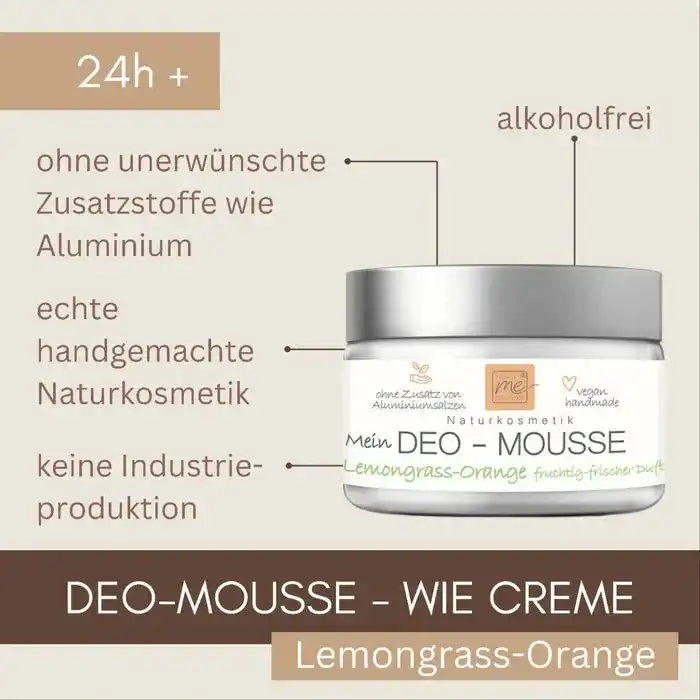 Deo-Mousse Lemongrass-Orange 24h+ Deo wie Creme ohne Aluminium Naturkosmetik 50ml