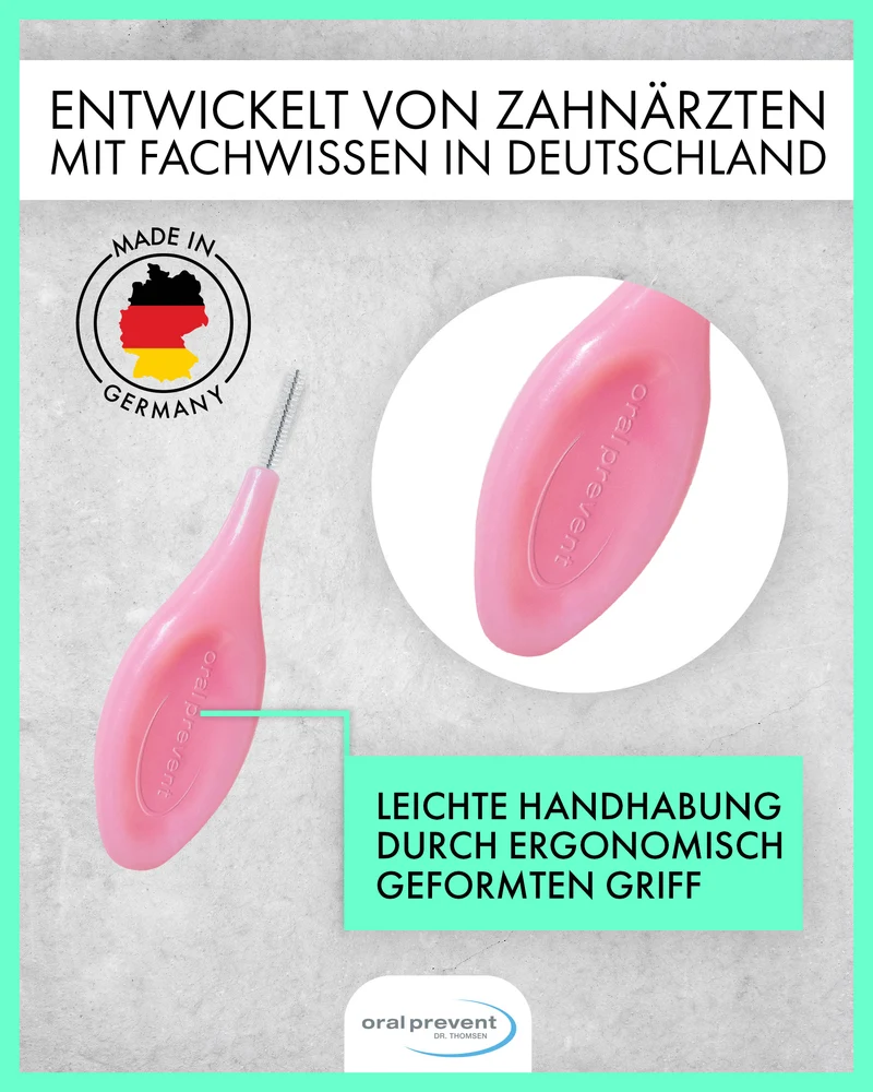 25 Stück: ORAL PREVENT Interdentalbürsten - Zahnreinigung für die Zwischenräume - Zahnzwischenraumbürste - Zahnstein-/Kariesprävention