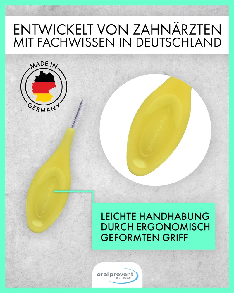25 Stück: ORAL PREVENT Interdentalbürsten - Zahnreinigung für die Zwischenräume - Zahnzwischenraumbürste - Zahnstein-/Kariesprävention