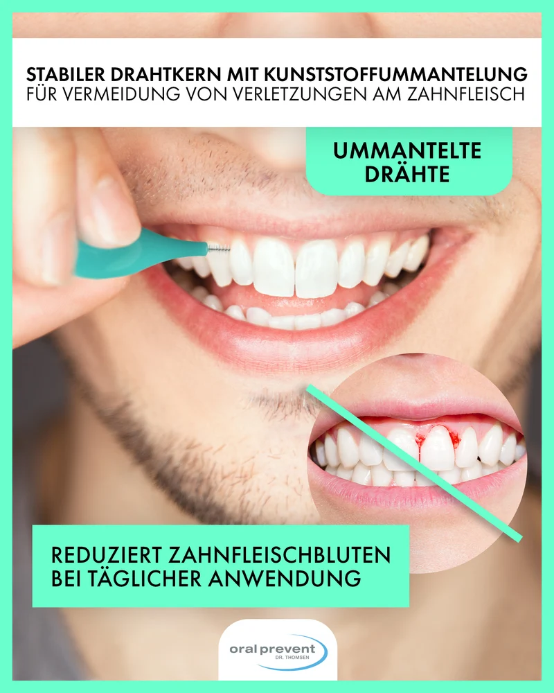 25 Stück: ORAL PREVENT Interdentalbürsten - Zahnreinigung für die Zwischenräume - Zahnzwischenraumbürste - Zahnstein-/Kariesprävention