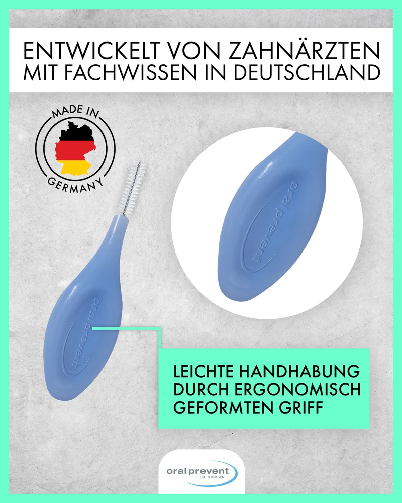25 Stück: ORAL PREVENT Interdentalbürsten - Zahnreinigung für die Zwischenräume - Zahnzwischenraumbürste - Zahnstein-/Kariesprävention