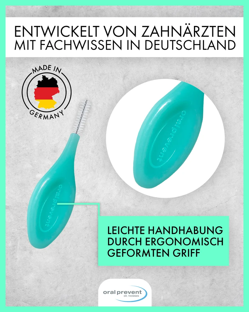 25 Stück: ORAL PREVENT Interdentalbürsten - Zahnreinigung für die Zwischenräume - Zahnzwischenraumbürste - Zahnstein-/Kariesprävention