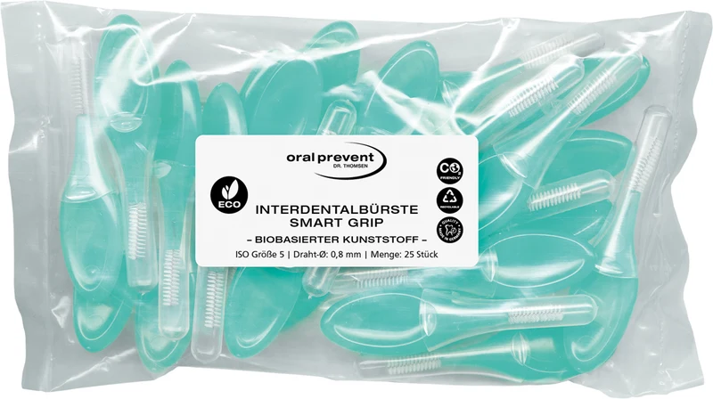 25 Stück: ORAL PREVENT Interdentalbürsten - Zahnreinigung für die Zwischenräume - Zahnzwischenraumbürste - Zahnstein-/Kariesprävention