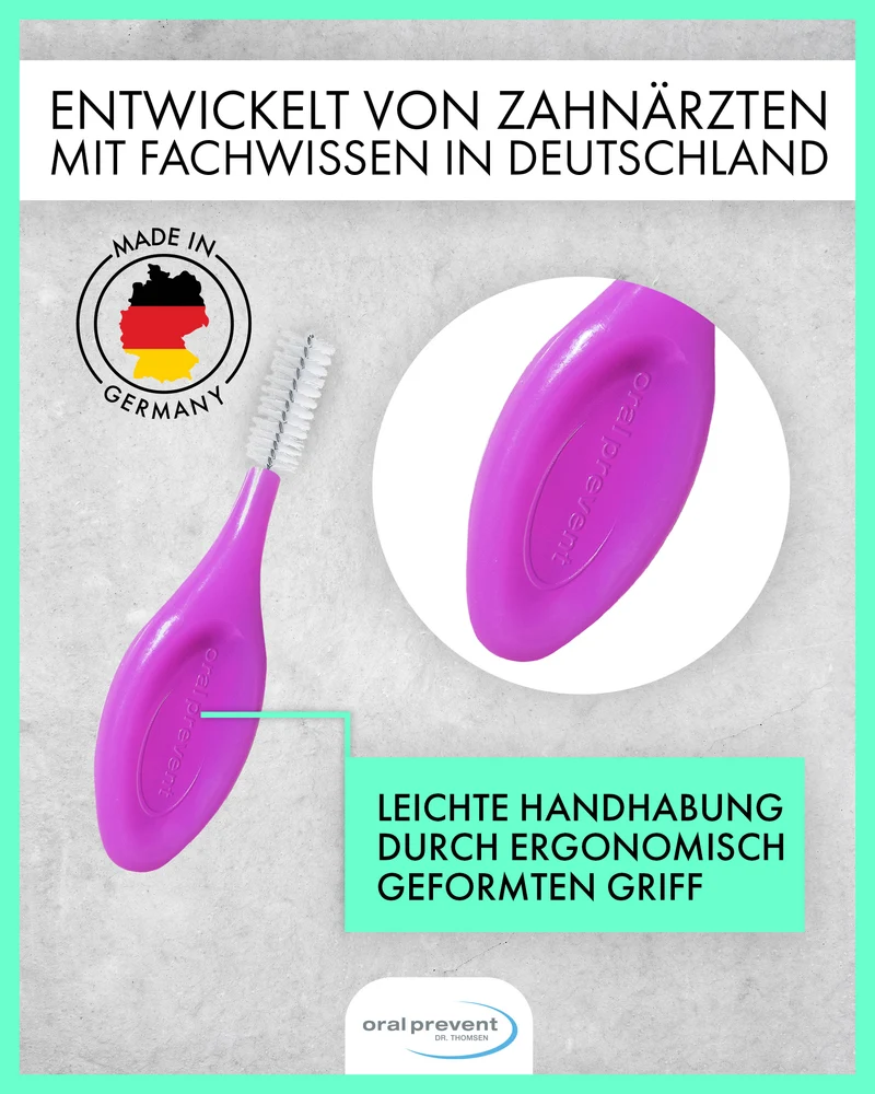 25 Stück: ORAL PREVENT Interdentalbürsten - Zahnreinigung für die Zwischenräume - Zahnzwischenraumbürste - Zahnstein-/Kariesprävention