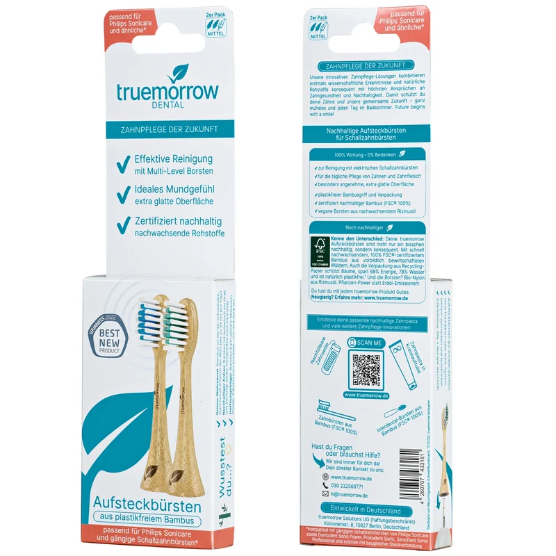 Aufsteckbürsten aus Bambus für Philips Sonicare Schallzahnbürsten