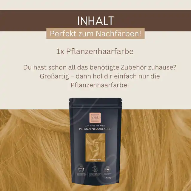 Profi-Pflanzenhaarfarbe warmes Sommer-Blond "warm summer blond" - ohne Rotanteil