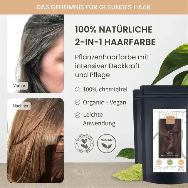 Profi-Pflanzenhaarfarbe warmes Marokko-Braun "warm marocco brown"