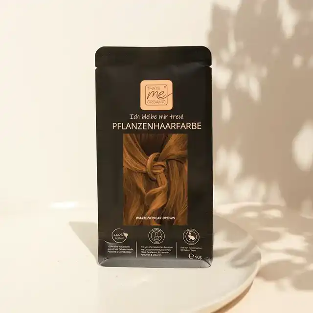 Profi-Pflanzenhaarfarbe warmes Nougat-Braun "warm nougat brown"