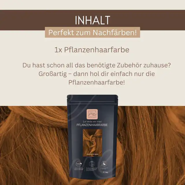 Profi-Pflanzenhaarfarbe warmes Nougat-Braun "warm nougat brown"