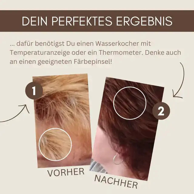Profi-Pflanzenhaarfarbe warmes Nougat-Braun "warm nougat brown"